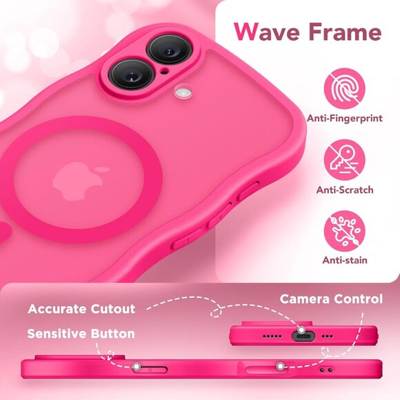 Women Hot Pink Iphone 17 Pro Max Case Full Camera Protection Mag Safe - Picture 8 of 9
